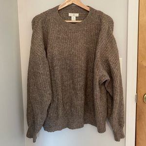 H&M HM Large Brown Mauve Knit Sweater